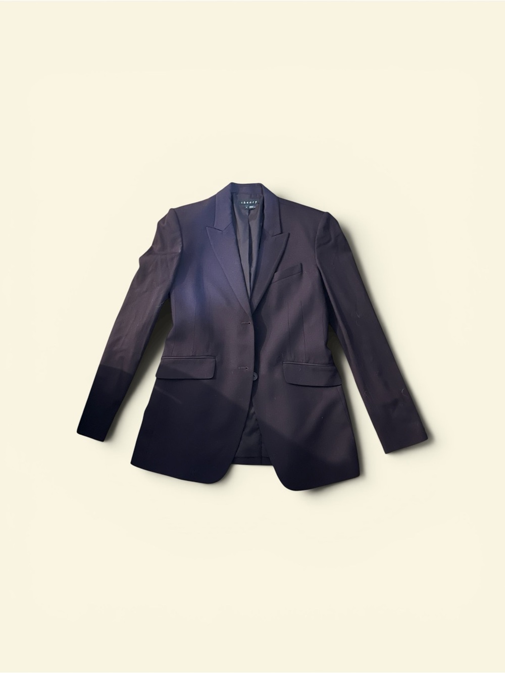 Theory Tailored Wool Blend Blazer – Deep Plum/Burgundy – Size 6